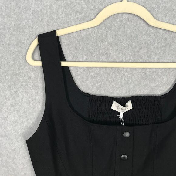 WAYF Where Are You From Top Womens Large Black Crop Tank Bustier Festival Goth - Picture 2 of 8